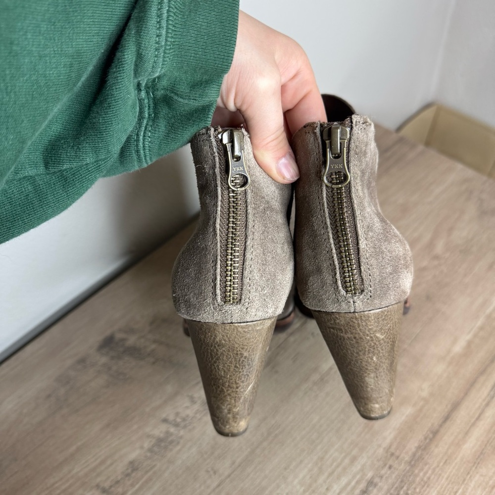 Kork-Ease Castaneda Booties Leather Suede Brown Heeled - Picture 5 of 9